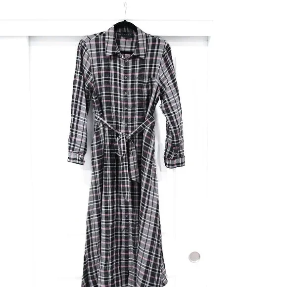 HATCH Small Alyssa Plaid Button Front Shirt Dress Midi Maternity - Picture 12 of 12